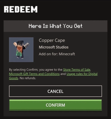Minecraft Copper Cape Codes 2026 | Global Redeem | Java & Bedrock